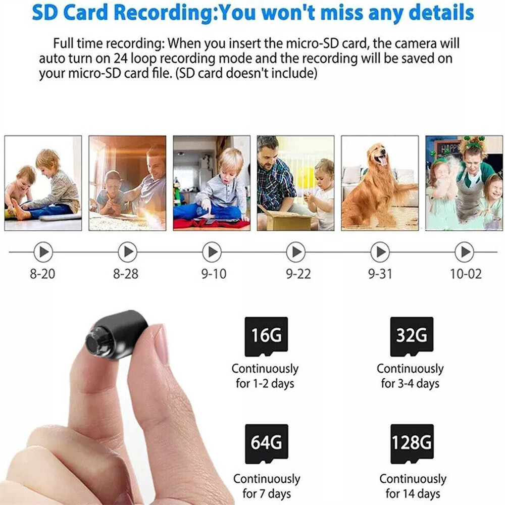 1080P HD Mini Camera Motion Detection Camcorder Night Vision Home Security Cam