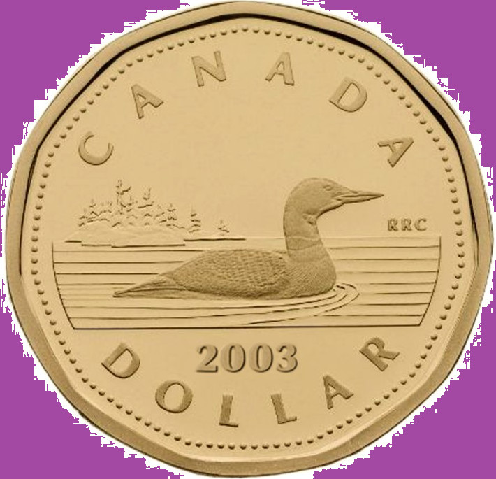 2003 Canada One Dollar SPECIMEN Loonie Coin. UNC. Old Effigy $1 Loon