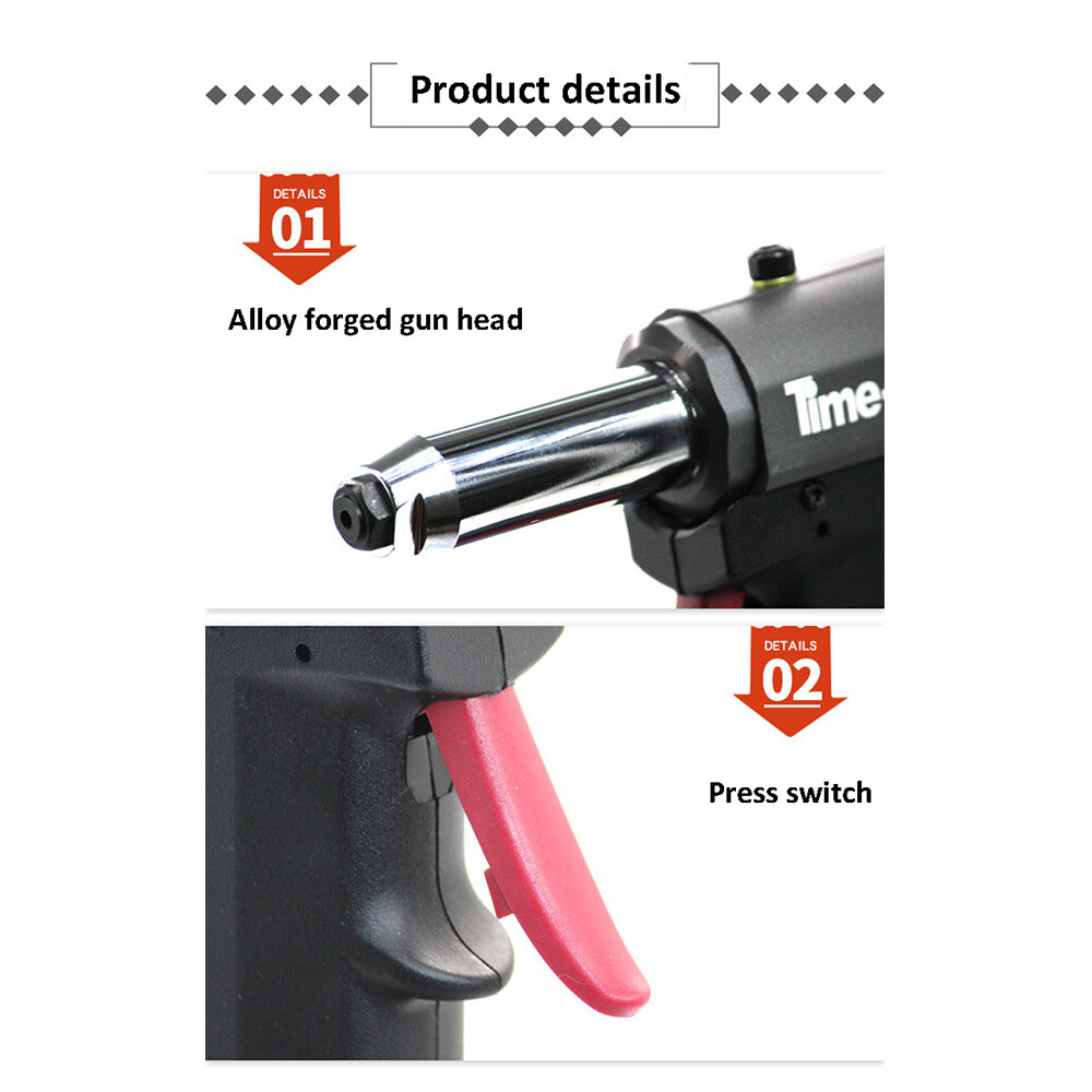 N250G Pneumatic Pop Riveter Gun Hydraulic Air Rivet Tool Kit
