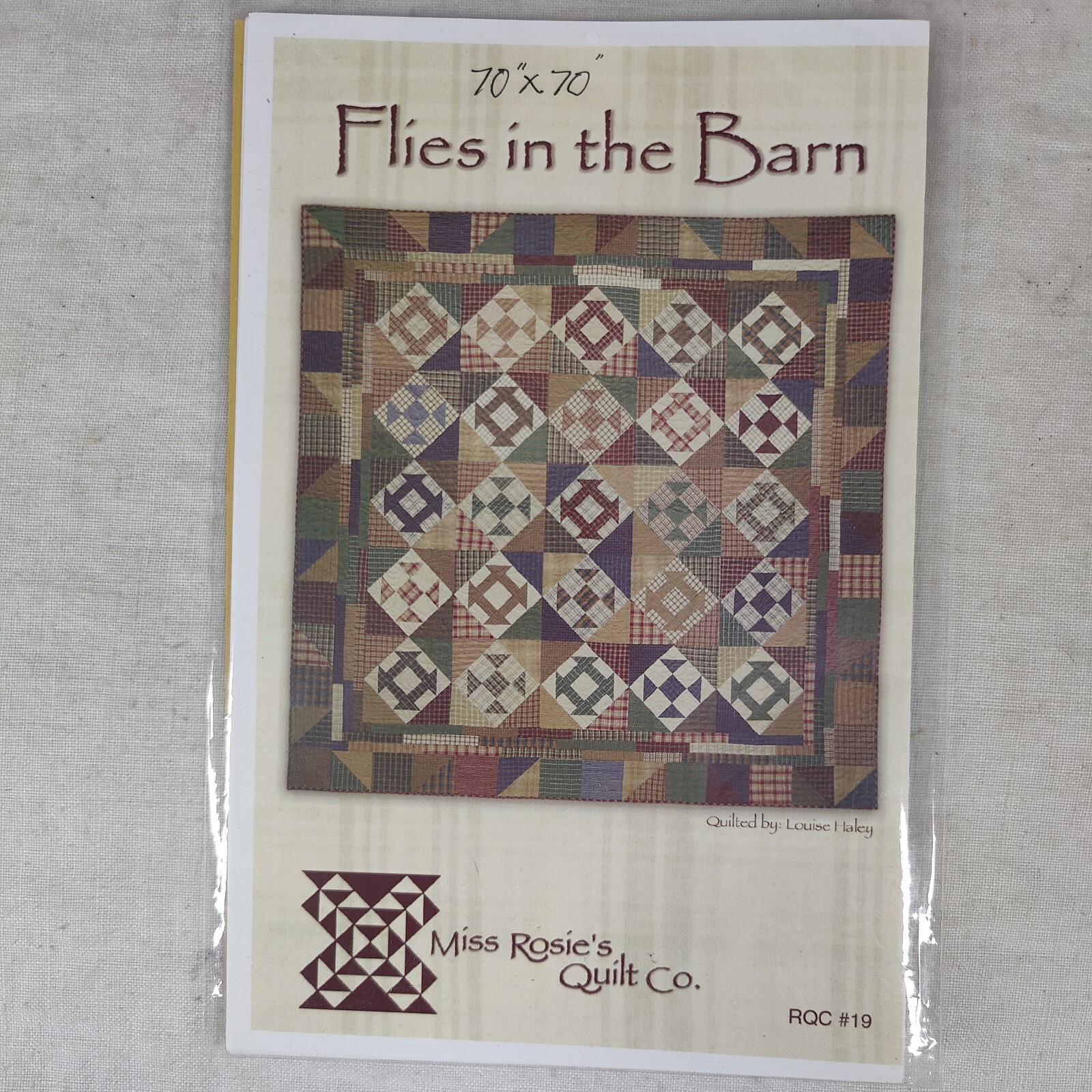 Flies in the Barn Rustic Fancy Wall Hanging Large Quilt Template 70" x 70"