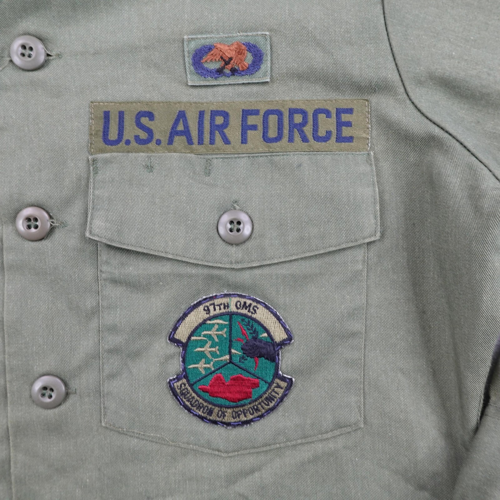 VTG US Air Force Shirt Medium OG-507 Utility Durable Press Strategic Command 80s