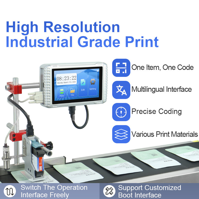Automatic online inkjet printer without conveyor to print batch code-