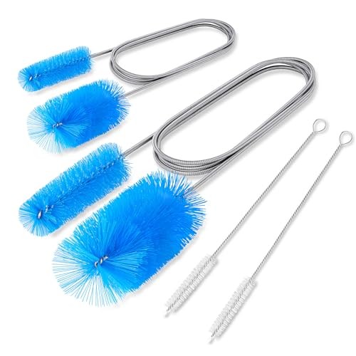 Flexible Long Drain Brush Tool with Large Double Elastic Nylon Ends, Stainless