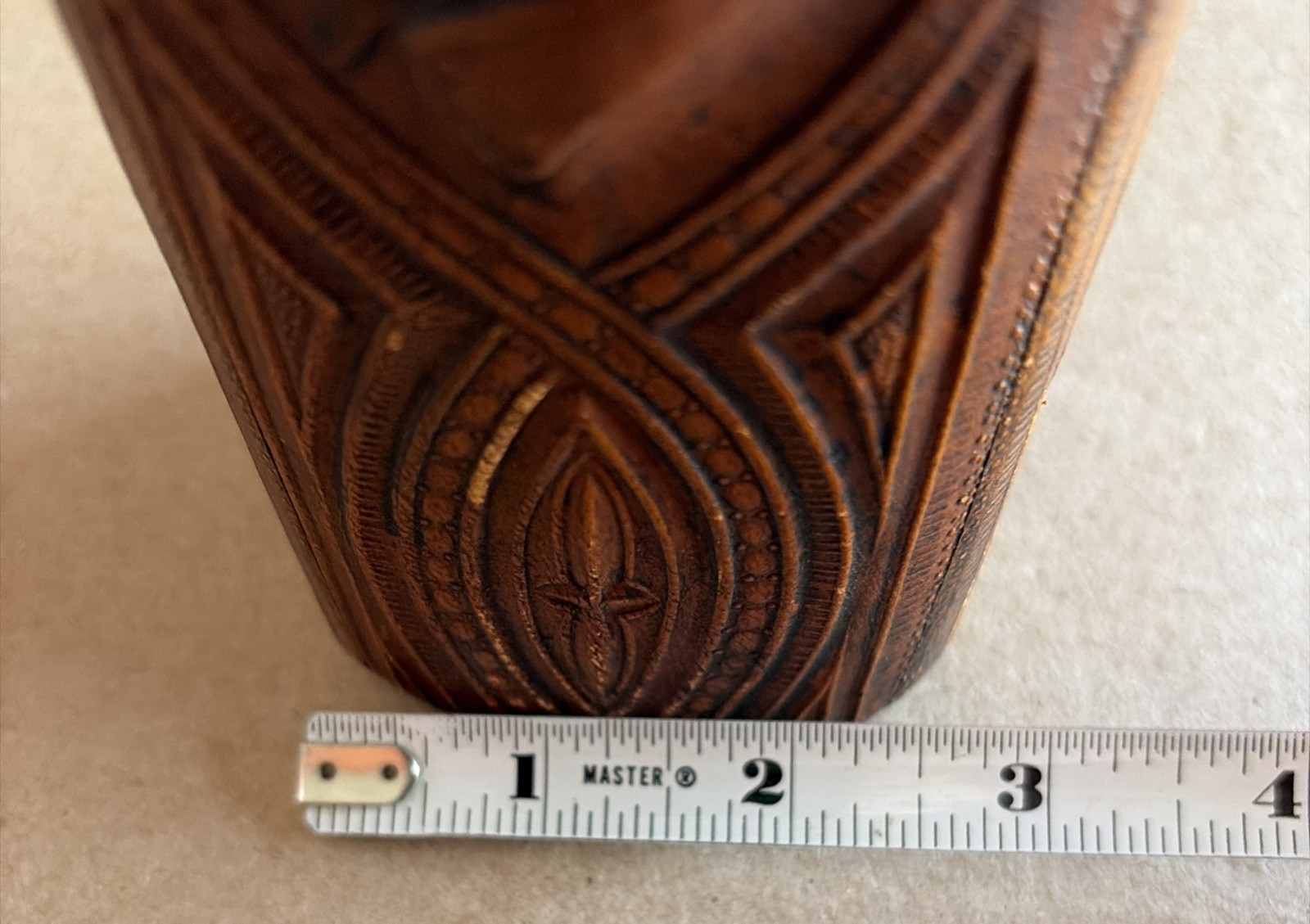Spanish Decanter Hand Tooled Leather Scene Don Quixote De La Mancha Empty