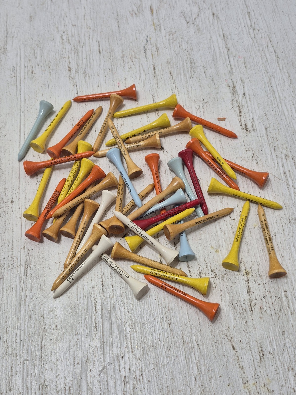 Lot of Vintage 1980s Wood Golf Tees Trivia Questions Q&A Golfer Fun Unique