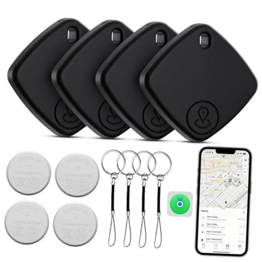 Tracker Tags-4 Pack, Bluetooth Tracker Work with Find My (iOS Only), Smart