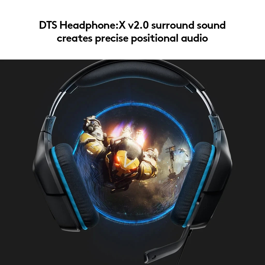 gitech G432 Black/Blue Over the Ear Gaming Headset