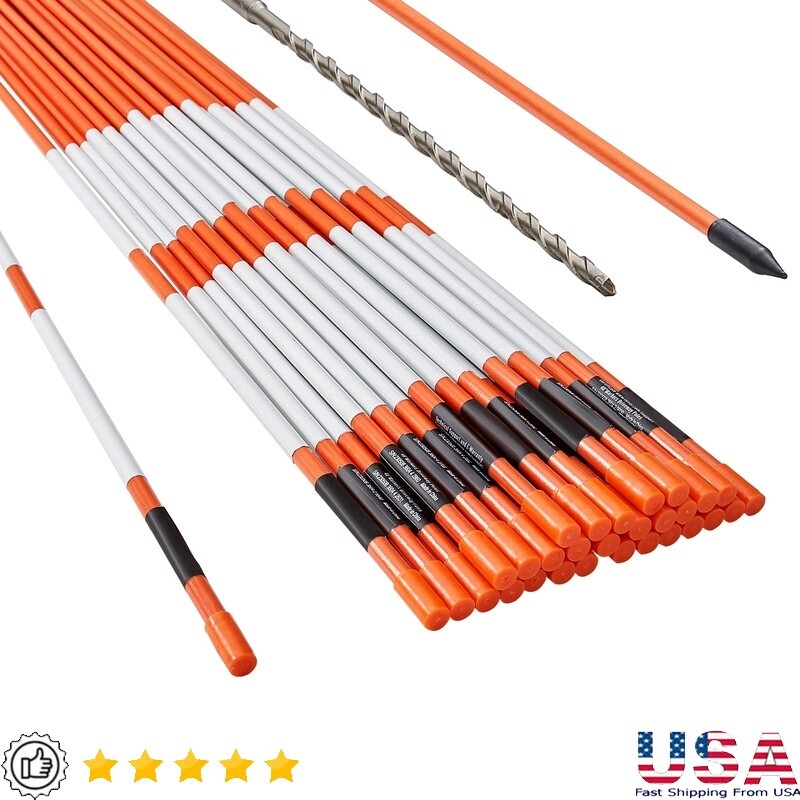 30 Pack Reflective Driveway Markers Fiberglass Snow Plow Stakes Safety New