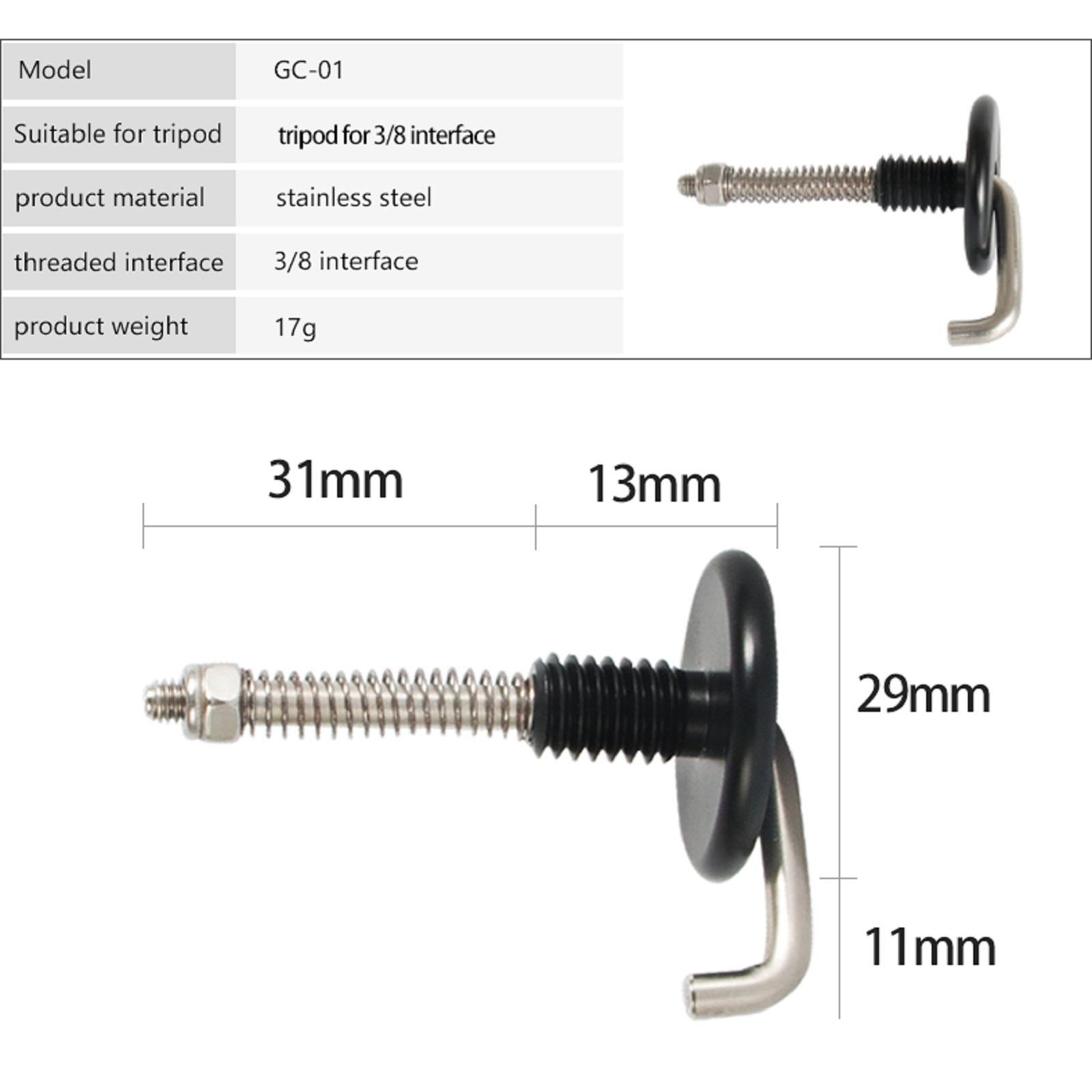 Stainless steel 3/8 interface Tripod Center Tripod Hook For Camera Tripod E