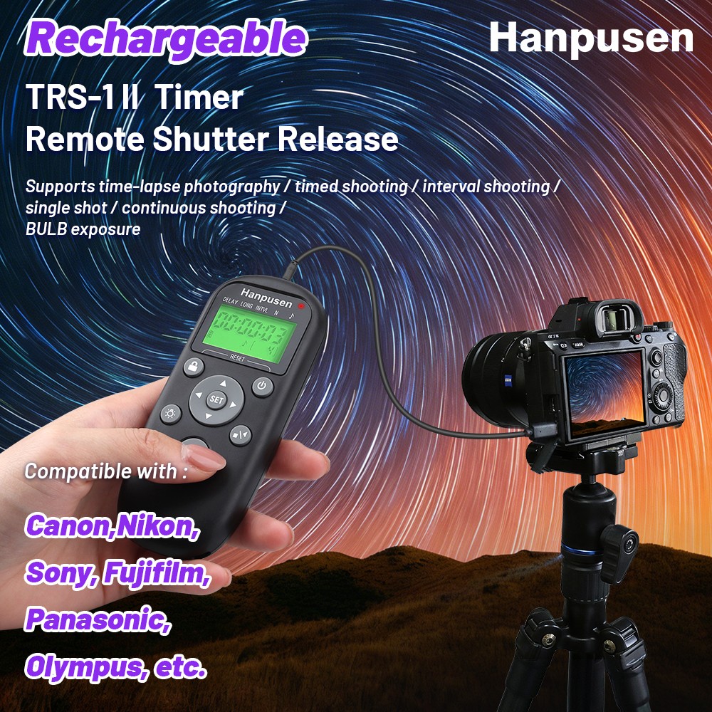 Wired Timer Remote Shutter Release for delay interval astrophotography shooting