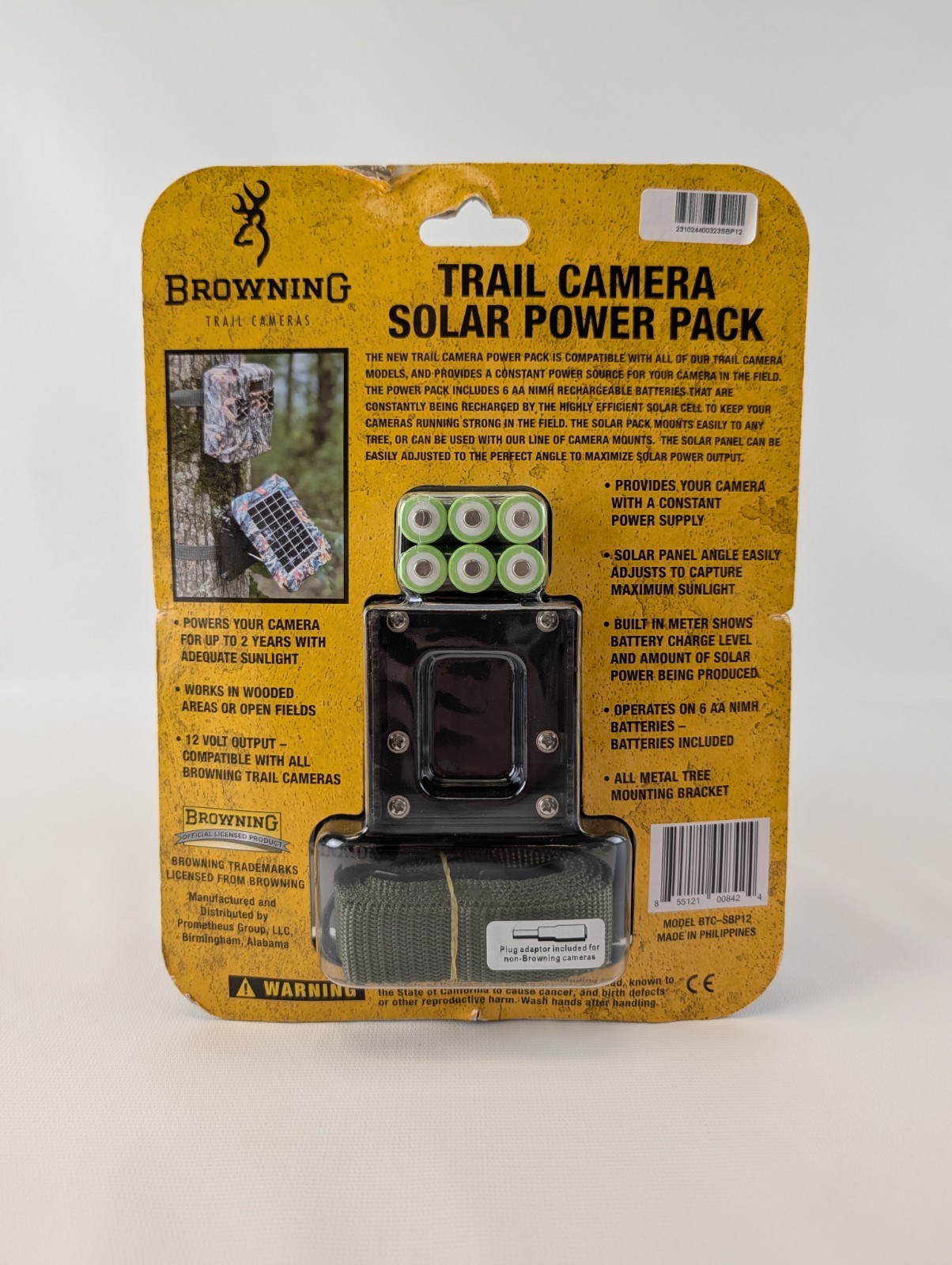 Browning Trail Camera Solar Power Pack Camo New BTC-SBP12