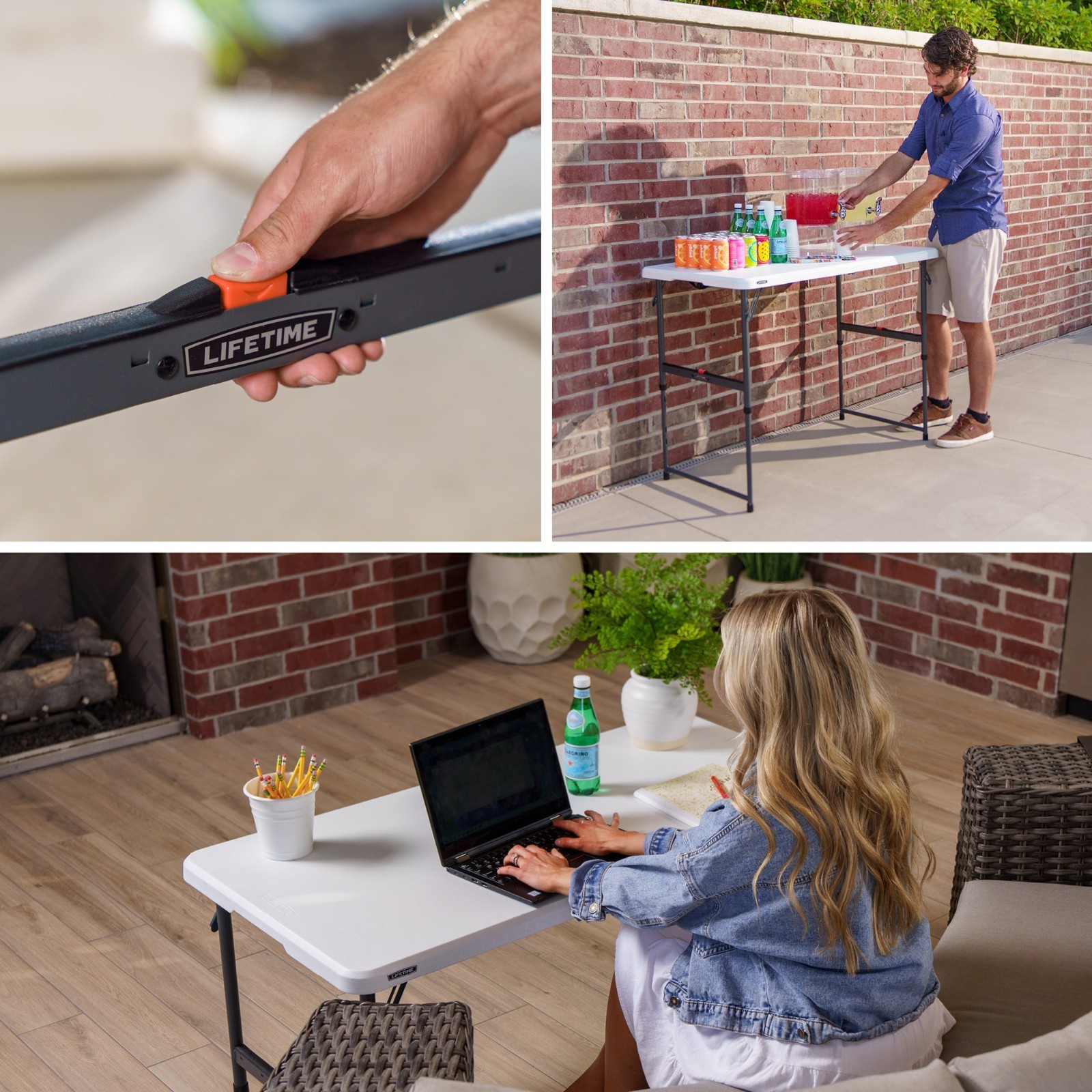 4-Foot Fold-in-Half Adjustable Table (Residential)