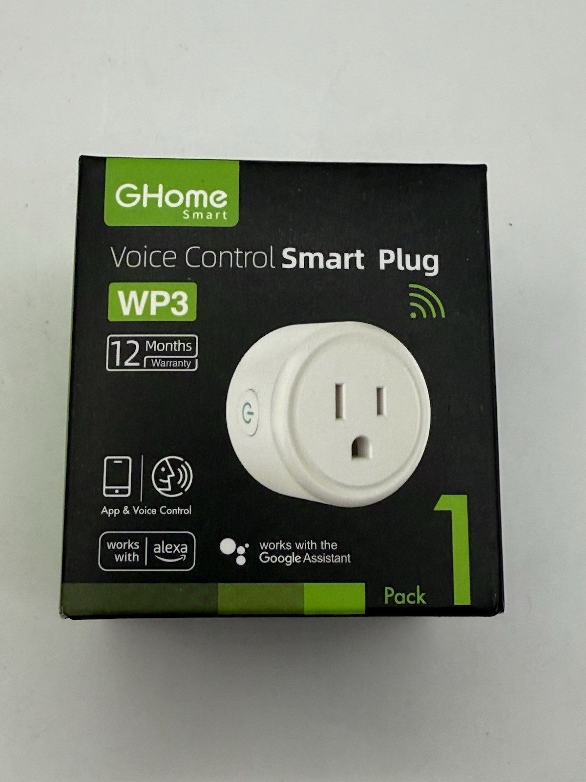 Smart Plug By GHOME. Voice Control Smart Plug Wp3 Single Pack