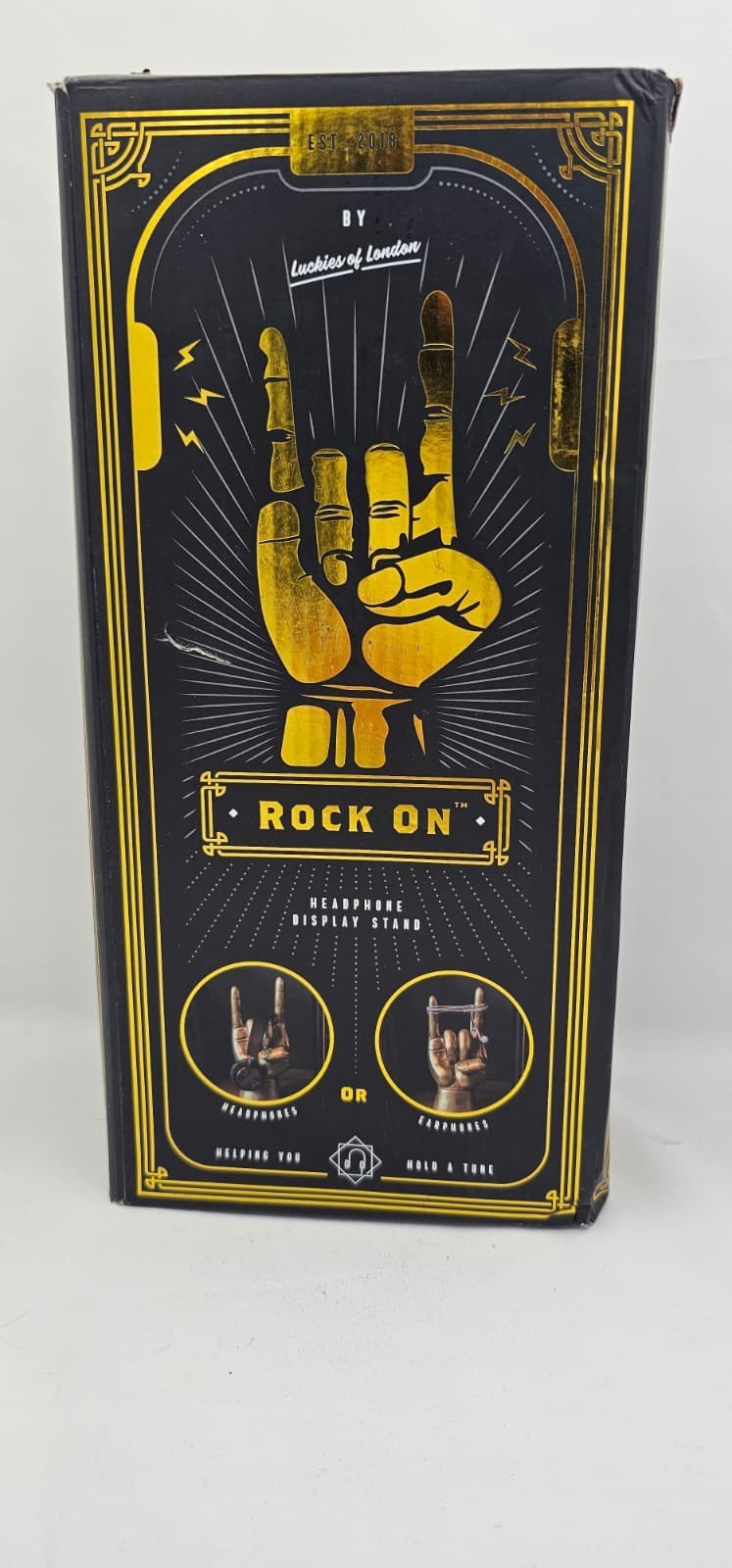 Luckies Headphone Stand - Headphone Holder - Rock On Hand - Headset Stand