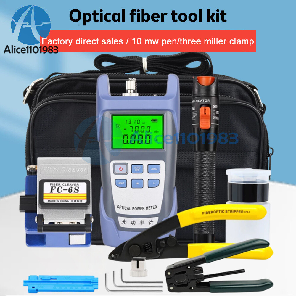 Fiber Optic Tool Kit -70~+10dBm Optical Power Meter Visual Fault Locator 10mw