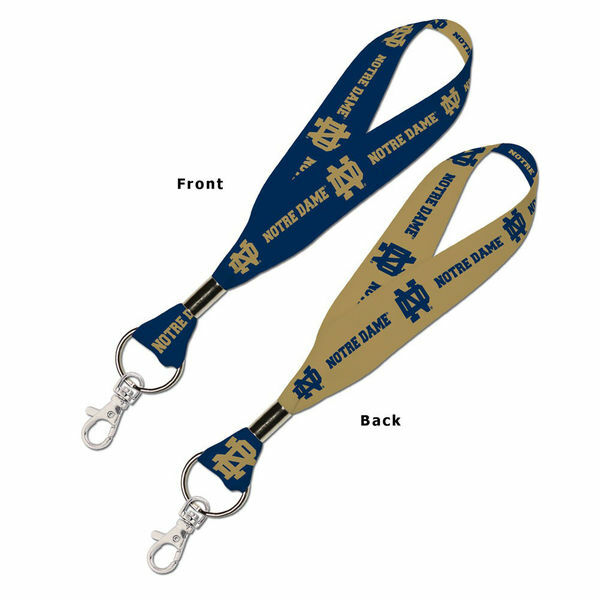 NOTRE DAME FIGHTING IRISH KEY STRAP LANYARD KEY CHAIN 1" WIDTH TWO-TONE NEW