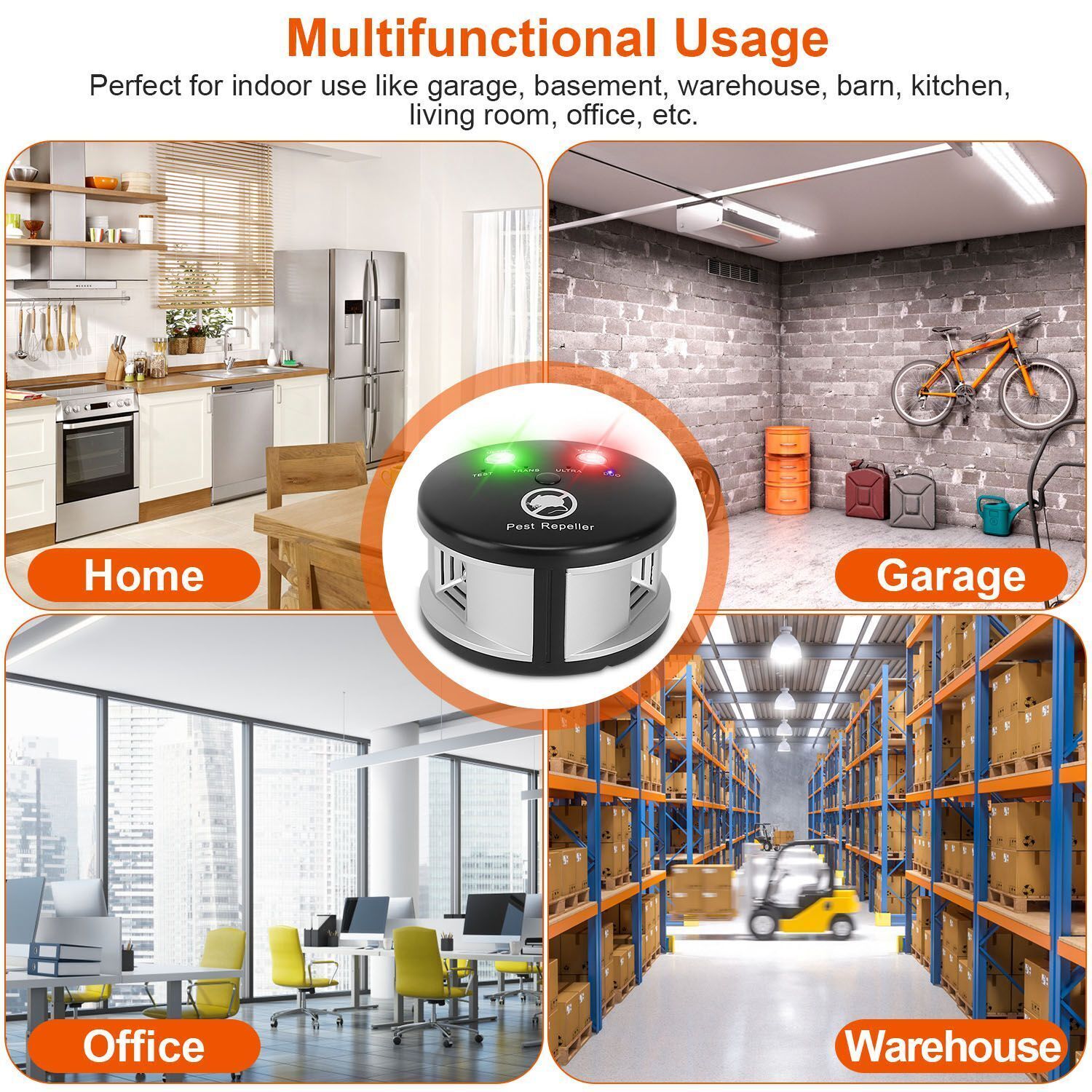 2022 Ultrasonic Control Electronic 360° Repellent Mice Rat Reject
