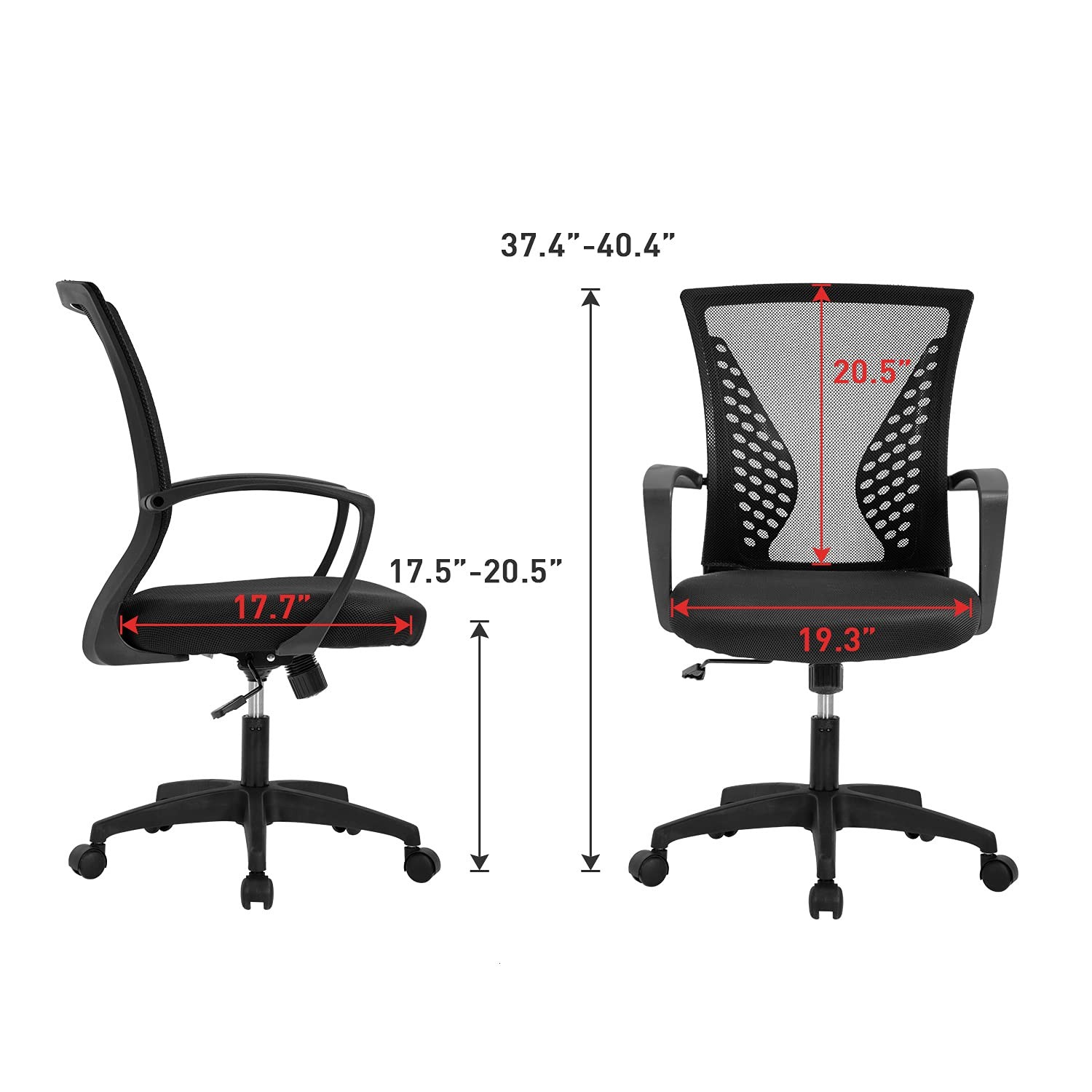 Office Chair Computer Chair Ergonomic Mid Back Swivel Chair Rolling Desk Chair w