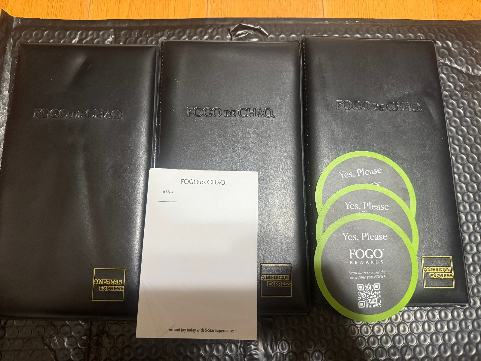 3 Fogo De Chao American Express Check Book Resturant Check Presenter