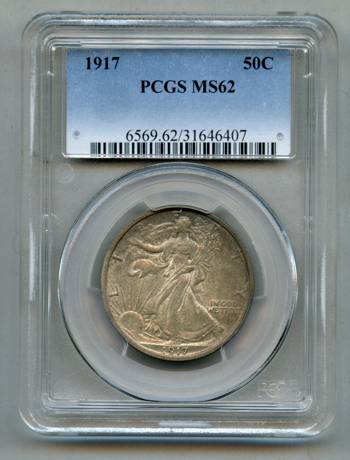 1917 Liberty Walking Silver Half Dollar PCGS MS 62
