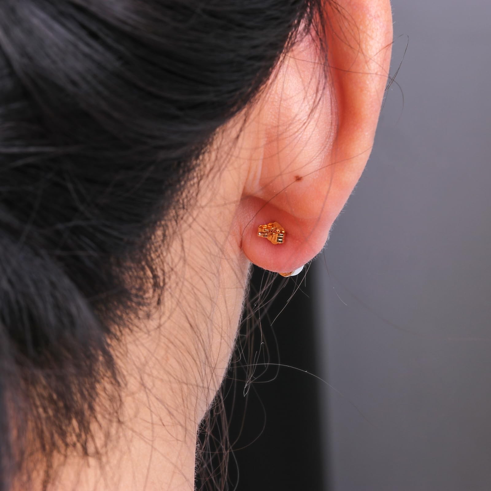 14K Gold Earring Backs Replacements - Hypoallergenic 6*4.5*3mm,