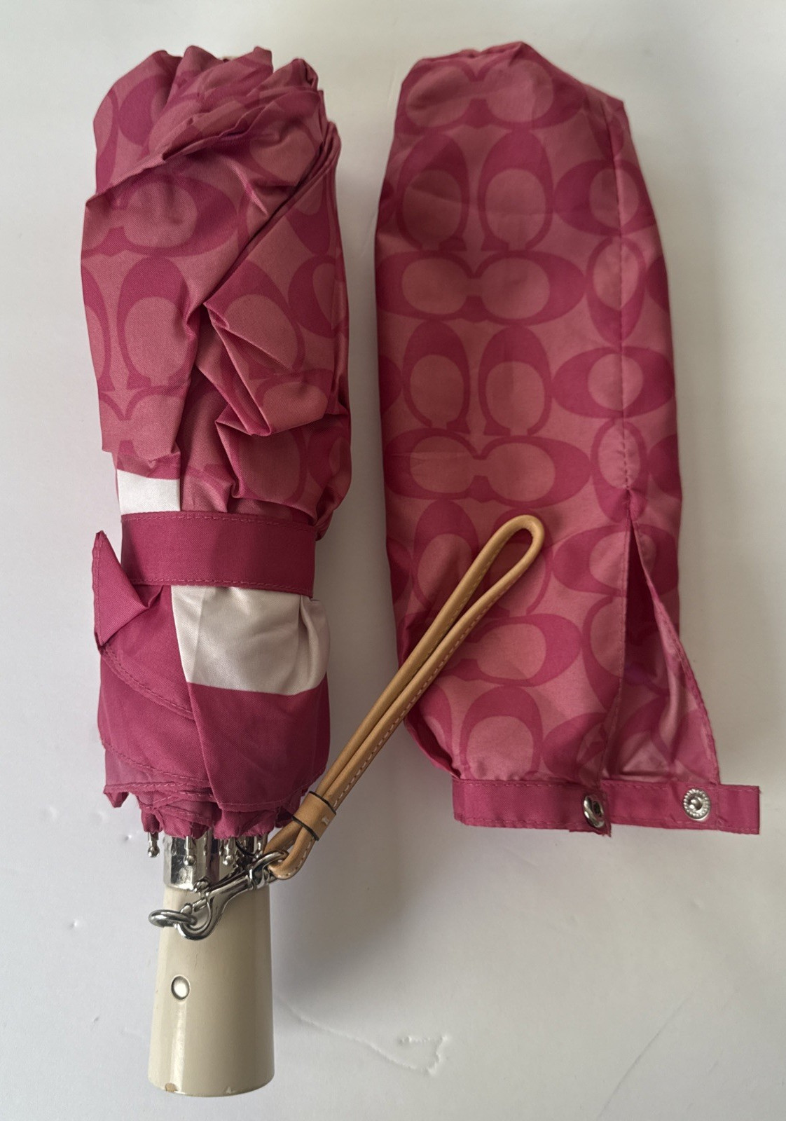 Coach Chelsea Signature Pink Compact Umbrella