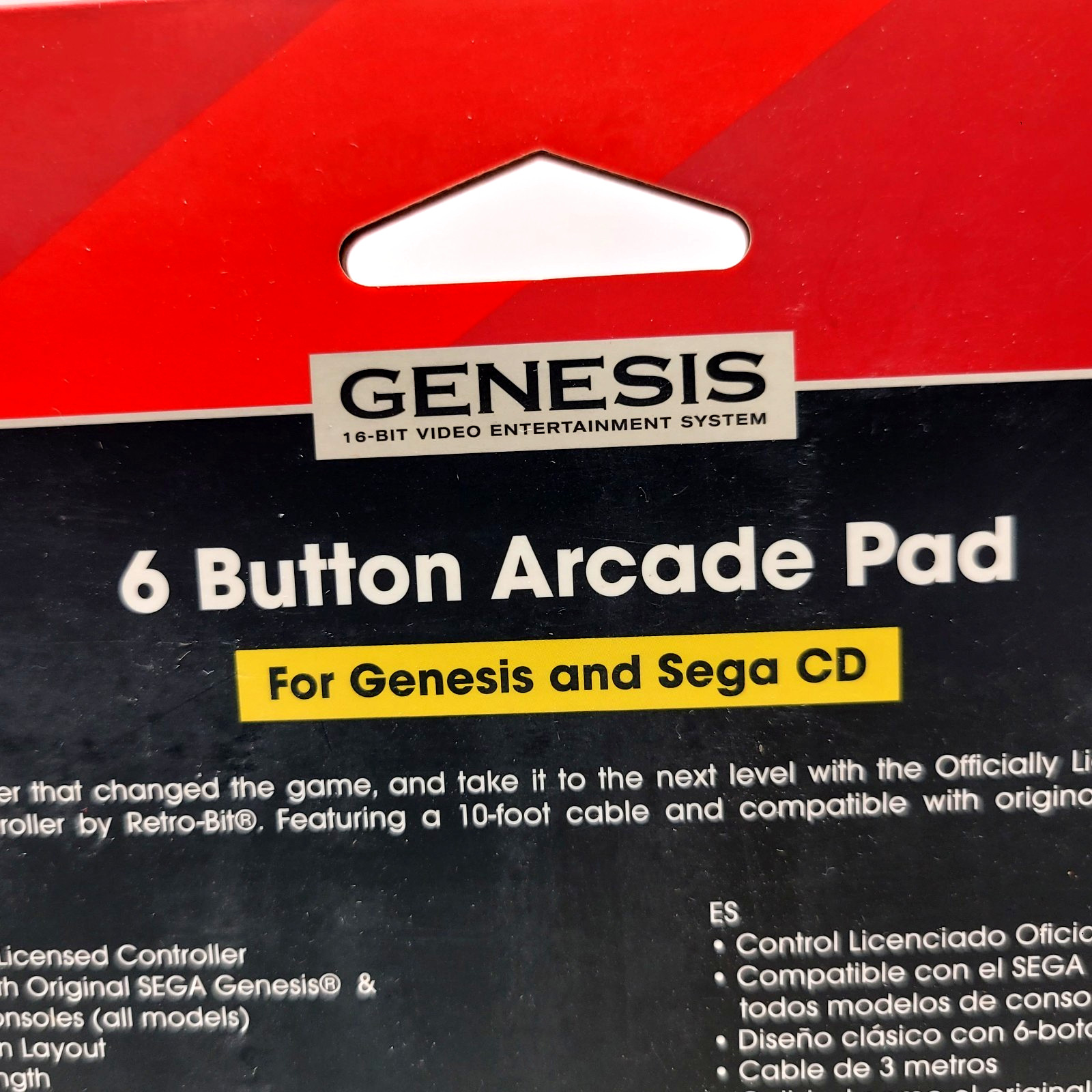 Retro-Bit Official Sega Genesis Controller 6-Button Arcade Pad - Black
