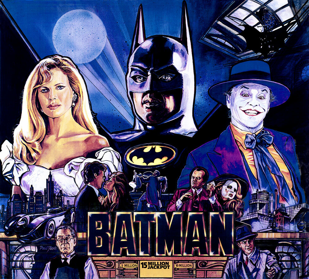 Data East BATMAN BAT MAN Pinball Machine Translite AWESOME ARTWORK