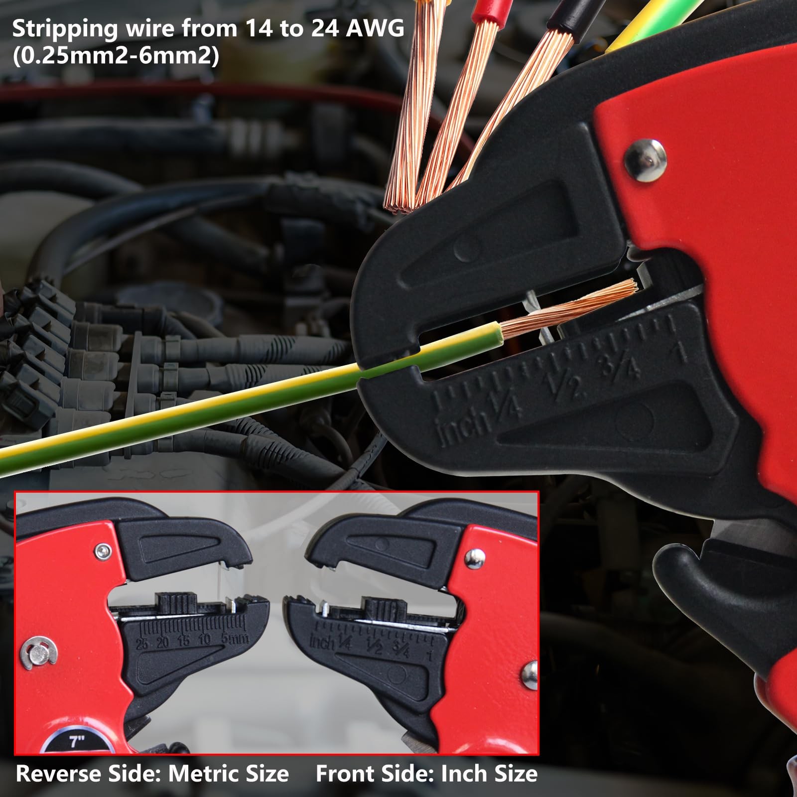 WISEUP Automatic Quick Strip Wire Stripper and Cutter,Eagle Nose Pliers (7-In...