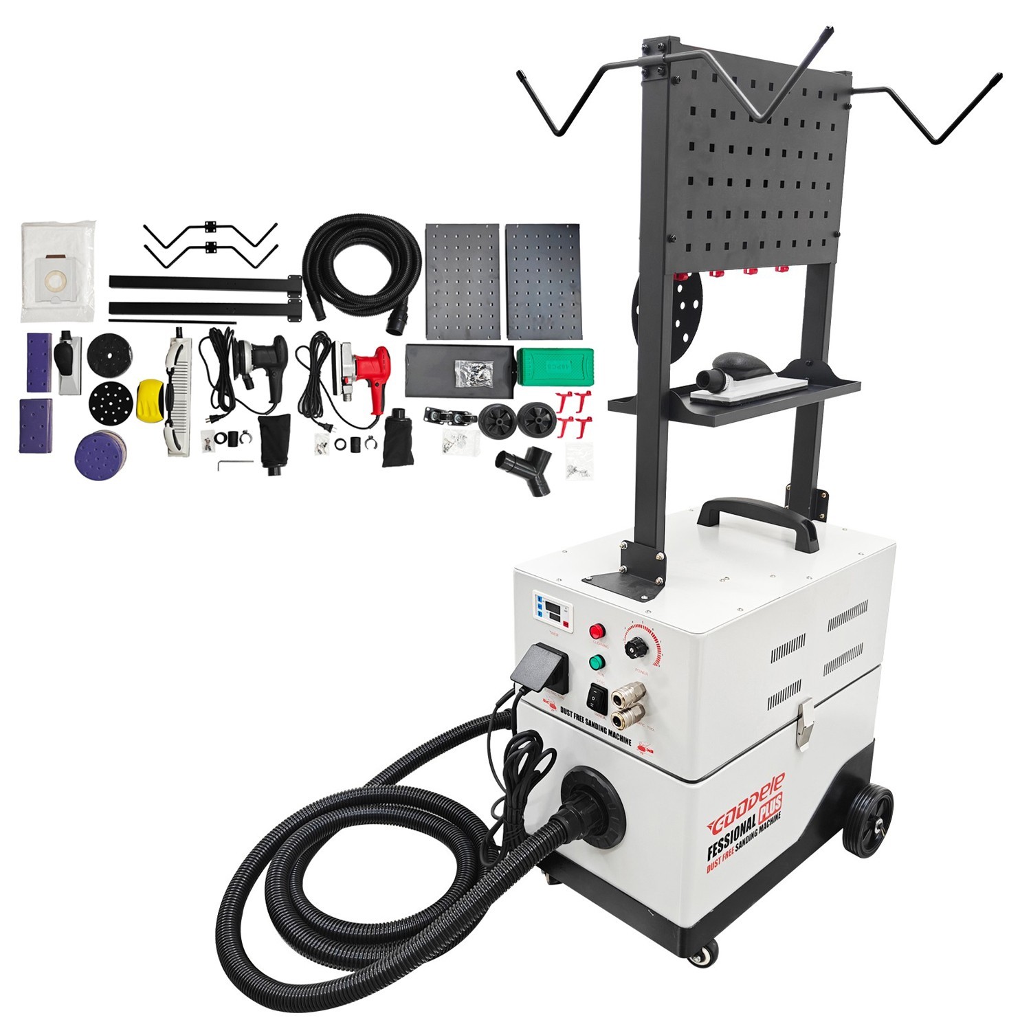 220V Car Body Polisher & Sander w/ Vacuum Cleaner Sandpaper Dual-Action Grinder
