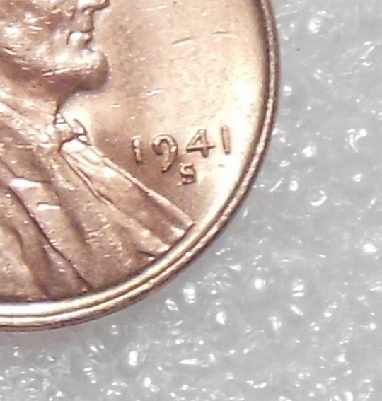 1941 S large S RED Uncirculated Wheat Cent