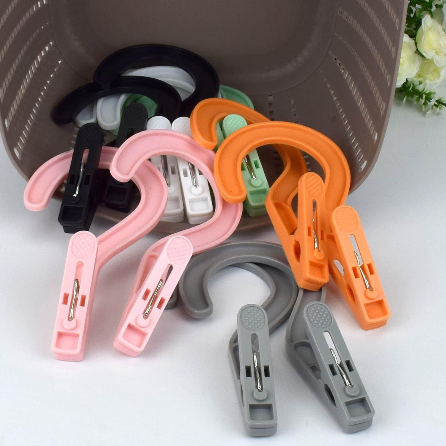 Laundry Hooks Boot Hangers Plastic Clothes Pins Hanger Clips for Bathroom Travel