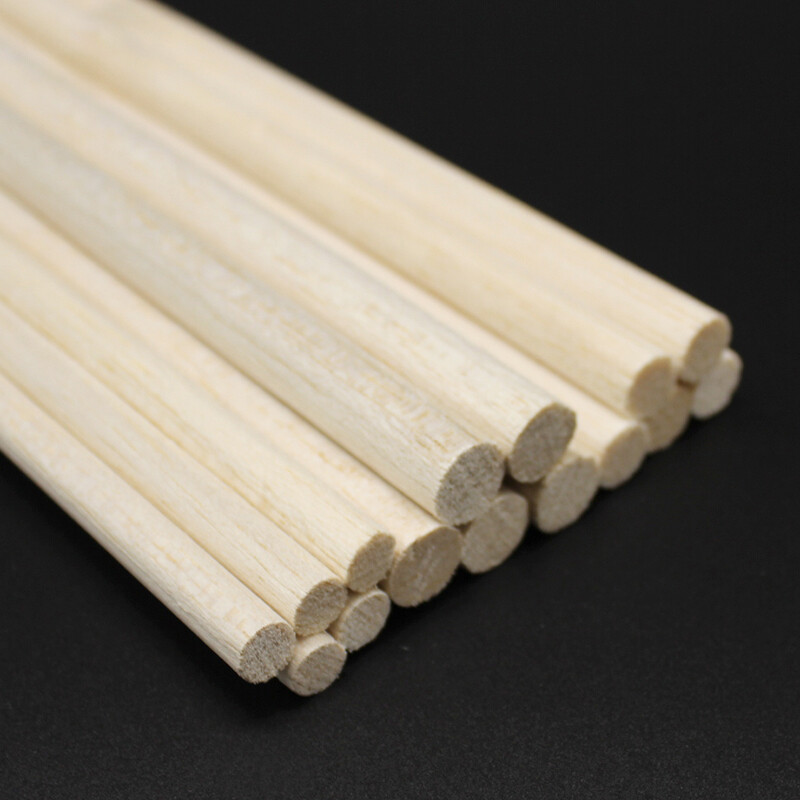 4/6/8/12mm Solid Balsa Wood Dowels Round Rods Aircraft Ship Model DIY Long 330mm