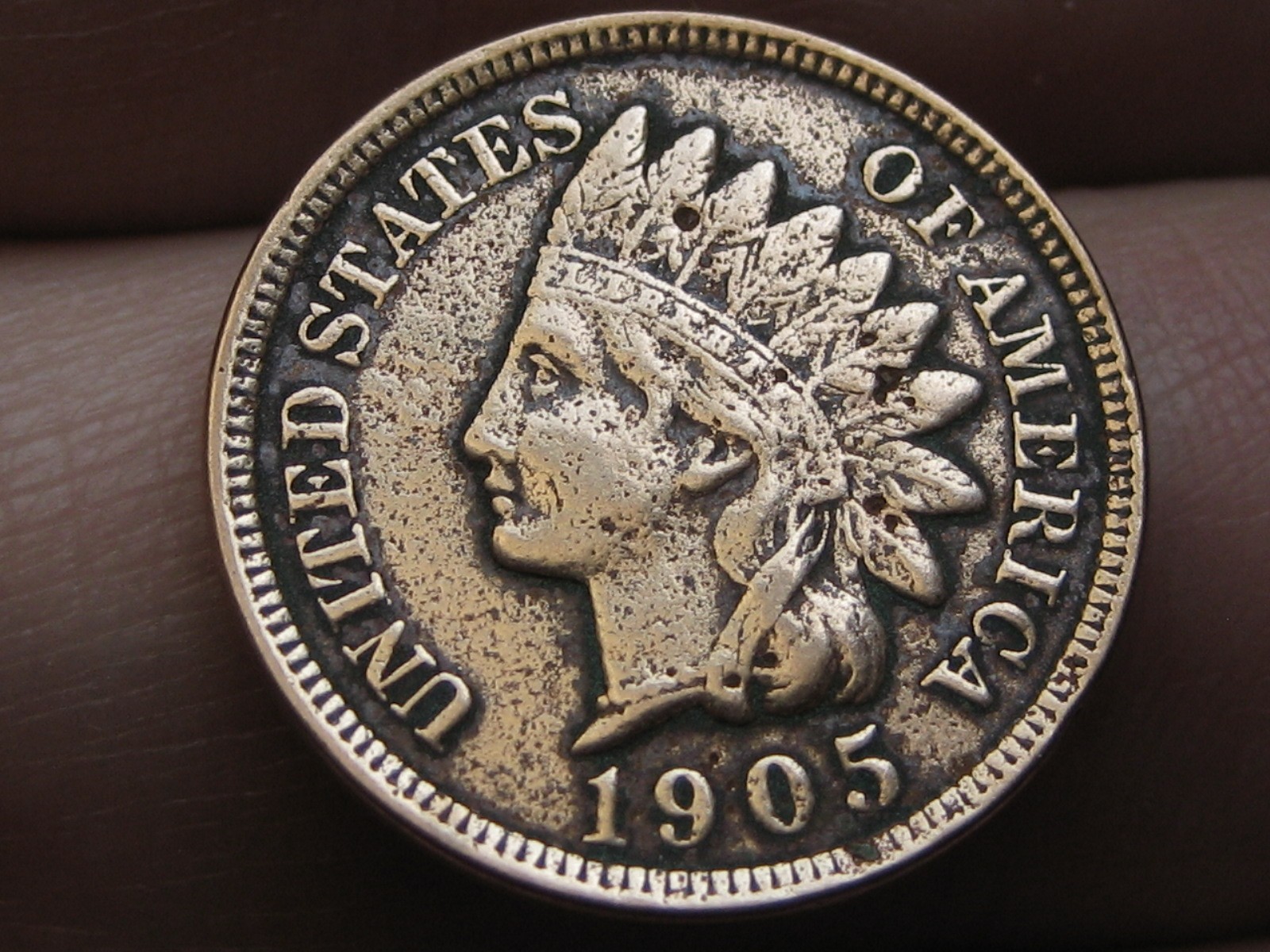 1905 Indian Head One Cent Penny- XF Details, Partial LIBERTY, 3 Diamonds