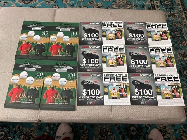 Dixon Golf Gift Certificate Worth $150 Savings!!! 10 Pack