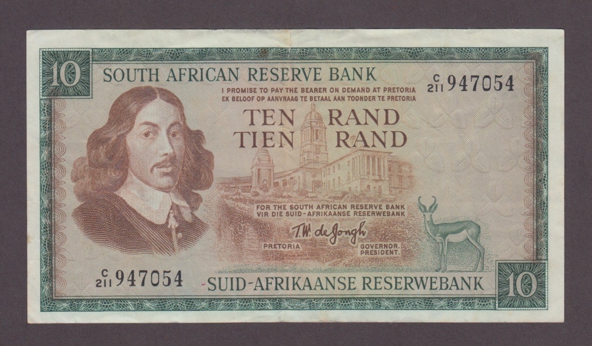 SOUTH AFRICA P.116-7054  10 RAND PFX C/211  VF WE COMBINE  2511