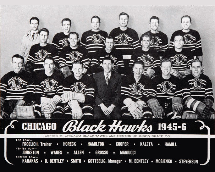 1945-46 CHICAGO BLACK HAWKS 8X10 PHOTO PICTURE NHL HOCKEY BLACKHAWKS