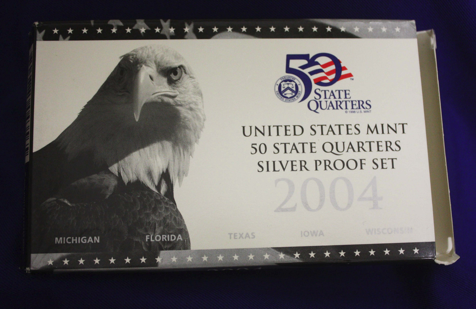 2004 U.S. Made 50 State Quarter SILVER Proof Set. In original GRAY box.