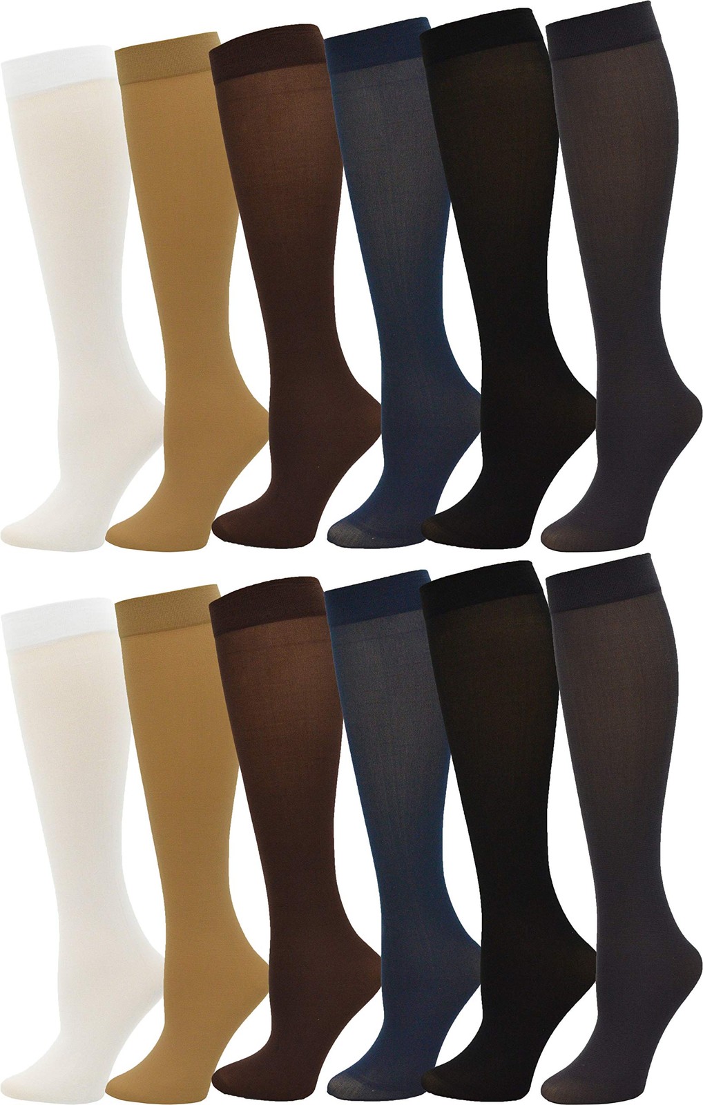 Winterlace Women’s Trouser Socks, Opaque One Size, 12 Pairs Assorted #1