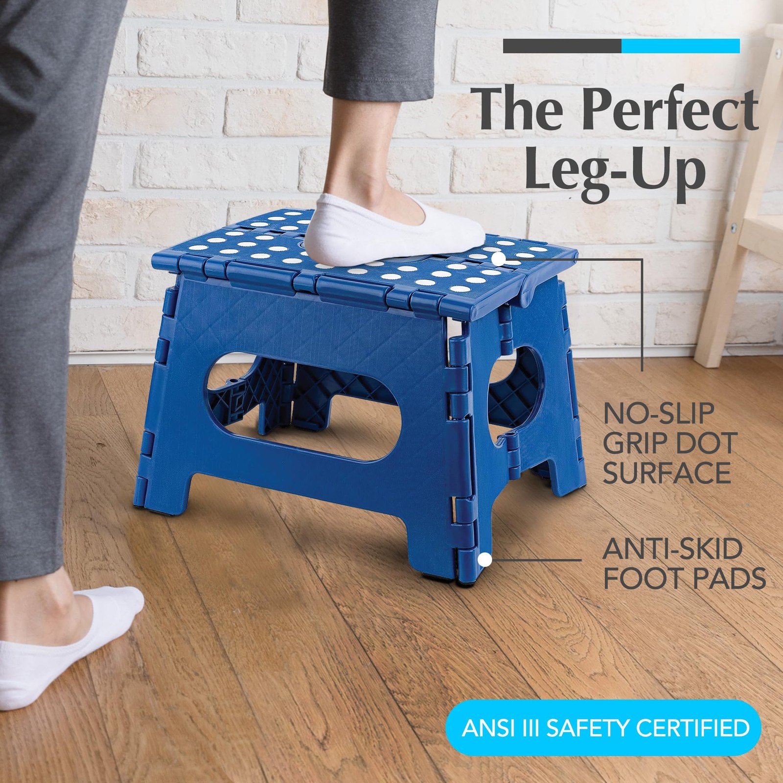 Folding Lightweight Step Stool - Sturdy Enough to Support Adults - Opens Easy...