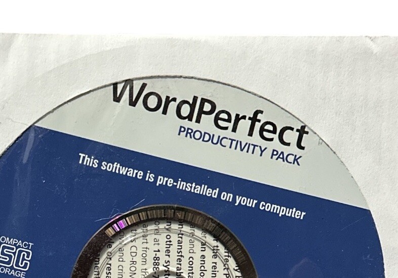 Corel WordPerfect Productivity Pack OEM Dell CD Word Processor DP/N 0CD940