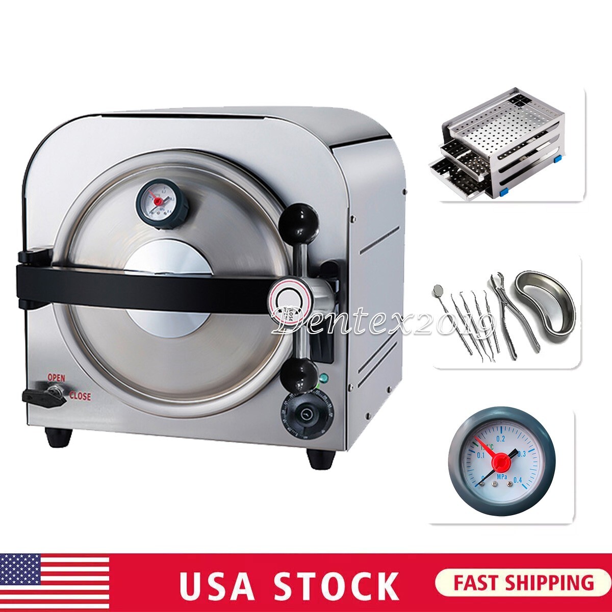 14L Dental Autolave Steam Sterilizer Medial Lab Steel Sterilization Equipment