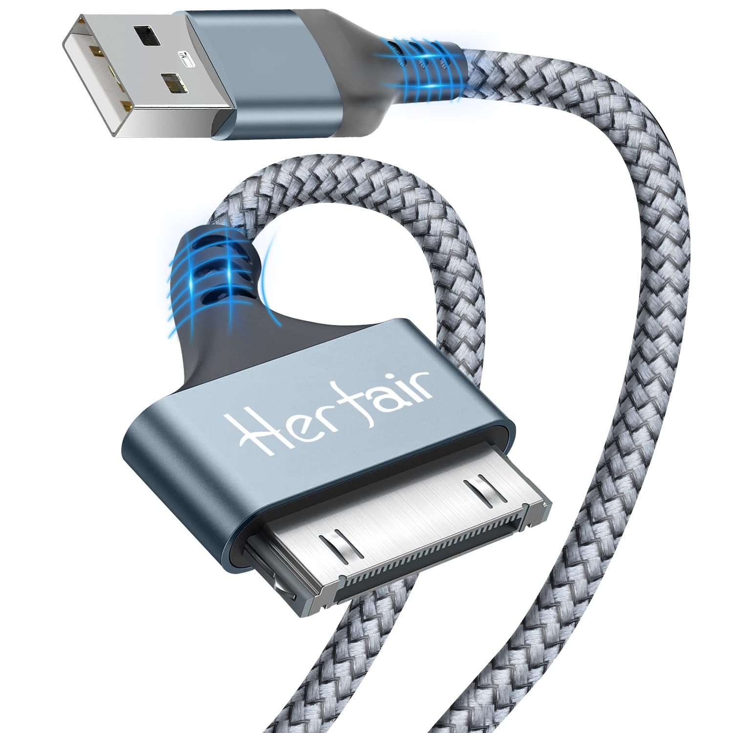USB to 30 Pin Charger Cable Nylon Braided Charging Cord Compatible with Iphone 4
