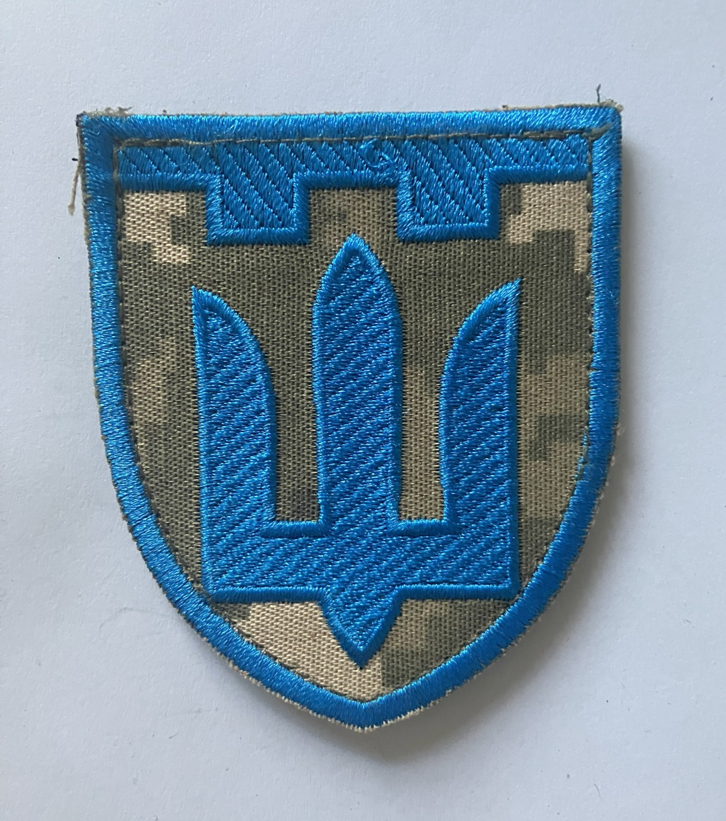 Ukraine, Ukrainian Territorial Defense Force shoulder patch on camouflage base