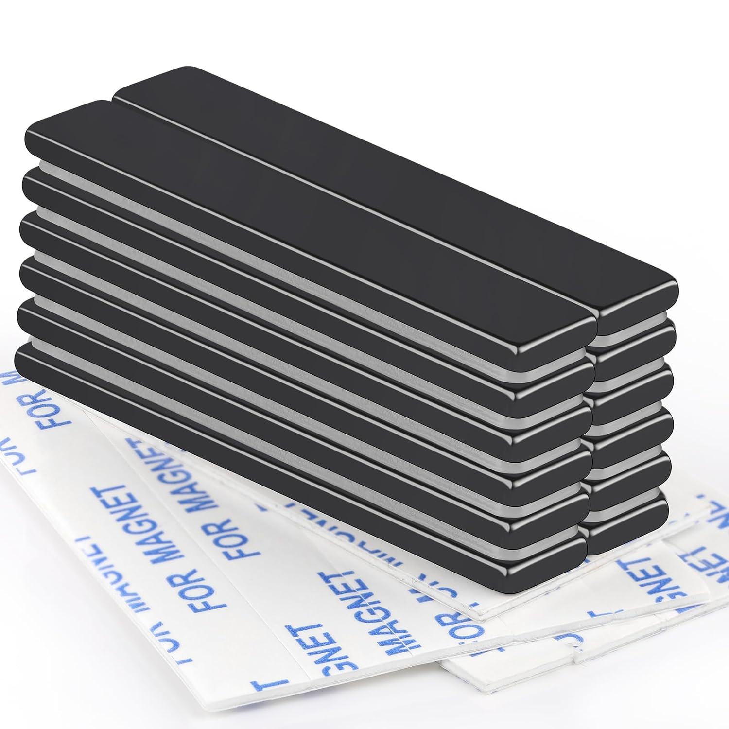 TRYMAG Strong Neodymium Black Magnets Bar, 12 Pack Powerful Rare Earth Magnets w