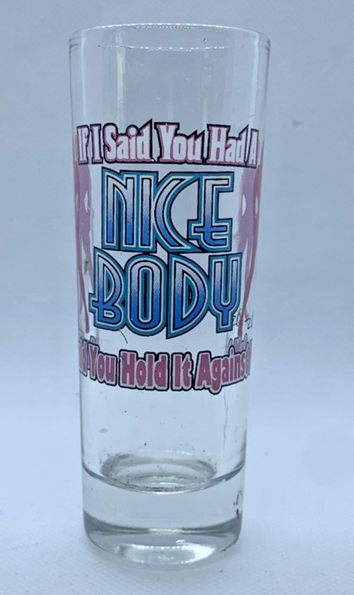 Shot Glass TALL 4 oz "If I Said You Had A NICE BODY Would Hold It Against Me?"