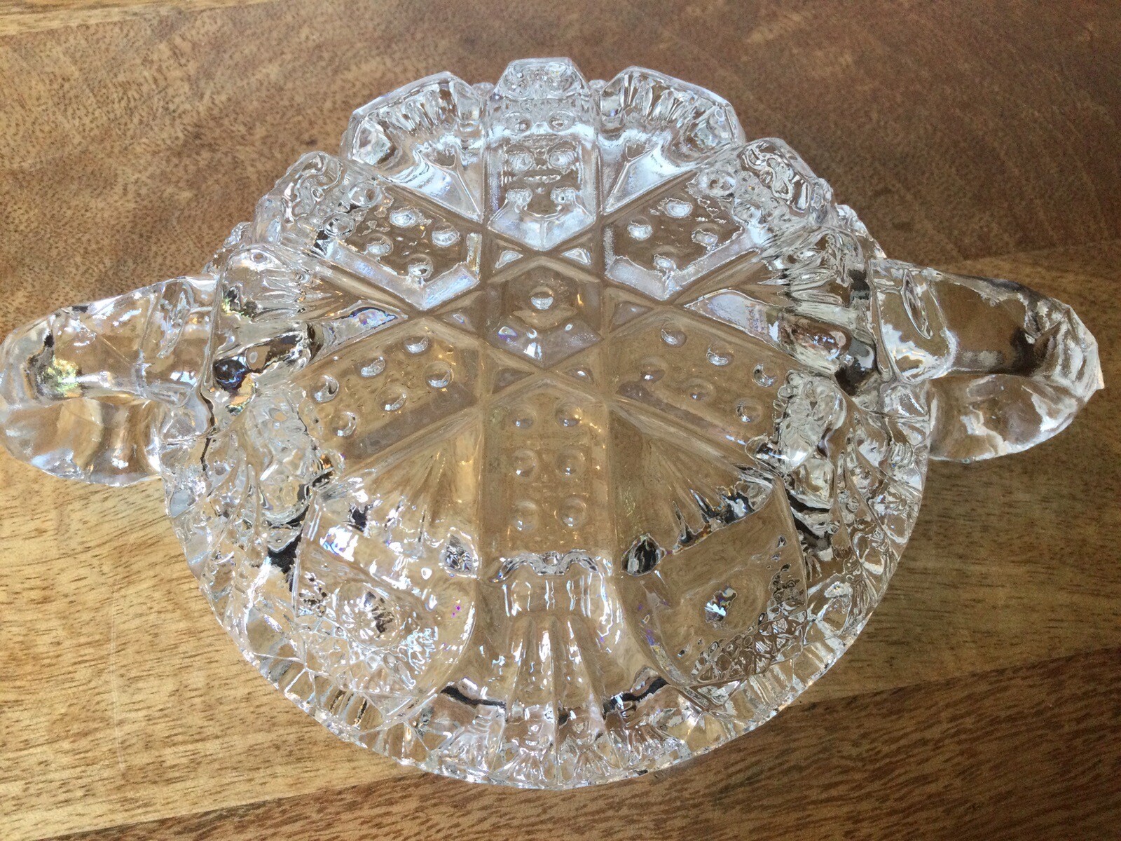 IMPERIAL GLASS-OHIO Clear Mogul Variant Clear Two Handled Relish Dish VTG