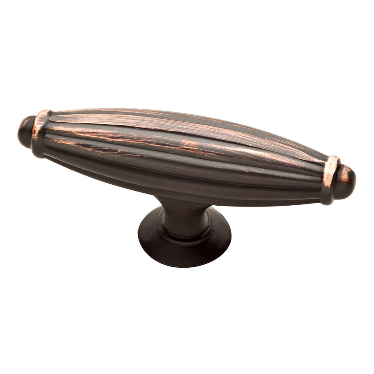 2-1/2" Traditional Fluted Knob Bronze with Copper Highlights