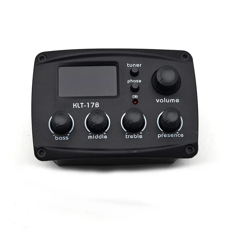 KLT-17B Acoustic Guitar EQ Preamp 70*48mm 4 Band EQ Equalizer with Tuner