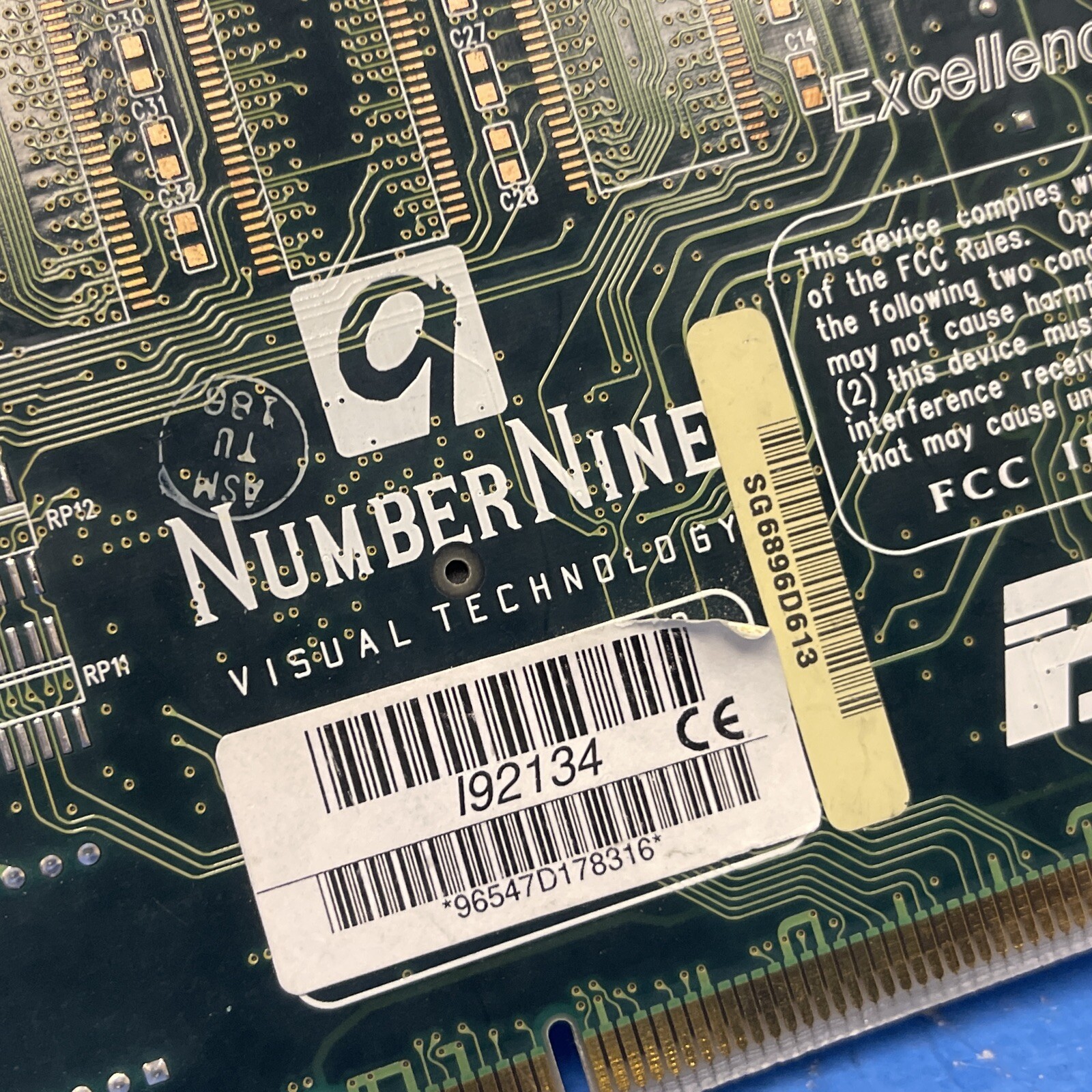 NUMBER NINE VISUAL TECHNOLOGY I92134 PC00FPL0-2 VGA